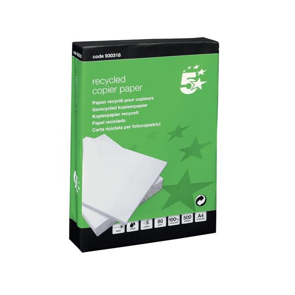 5 Star, 1931[^]930318 Copier Paper Recycled Ream-Wrapped 80gsm