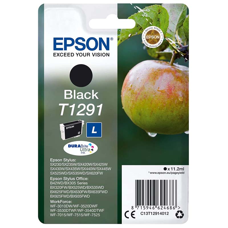 Epson T1291 (T129140) Black High Capacity Original Ink Cartridge (Apple)