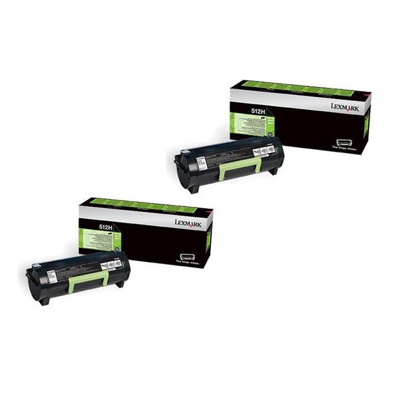 Lexmark 512H(51F2H00) Black Original Toners Twin Pack (2 Pack)