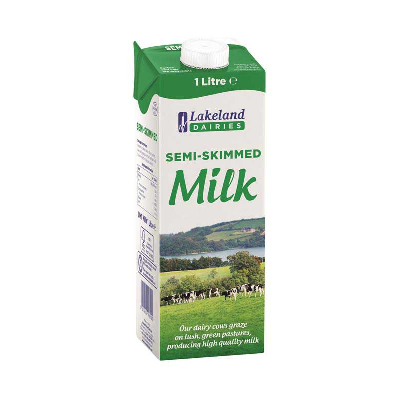 Lakeland Semi-Skimmed Longlife Milk 1 Litre Pack Of 12