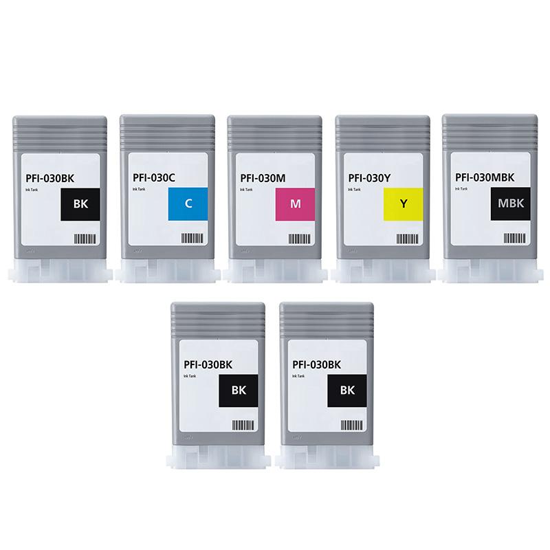 Compatible Canon imagePROGRAF TM-340 Printer Ink Cartridges (7 Pack) -3489C001 Multipack 