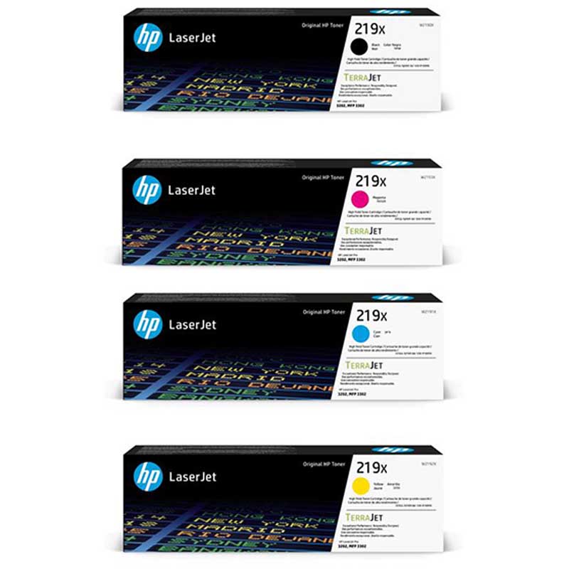 Original HP LaserJet Pro 3202dn Printer Toner Cartridges (4 Pack) -W2190X Multipack