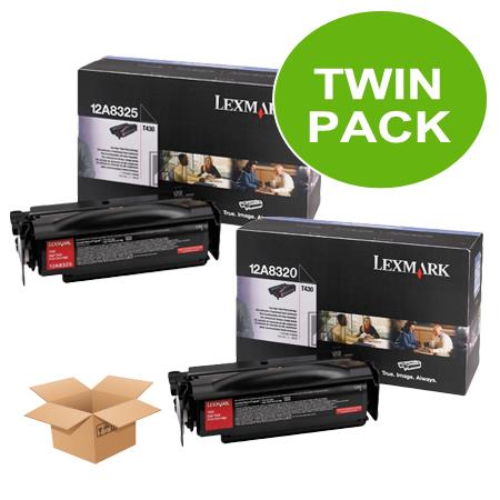 Original Multipack Lexmark T430 Printer Toner Cartridges (2 Pack) -12A8320