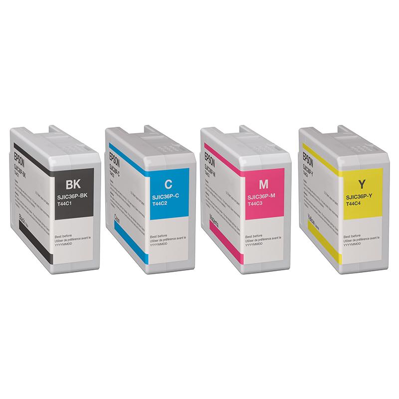 Epson ColorWorks C6000Ae Printer Ink Cartridges (4 Pack) -C13T44C140 Multipack Original