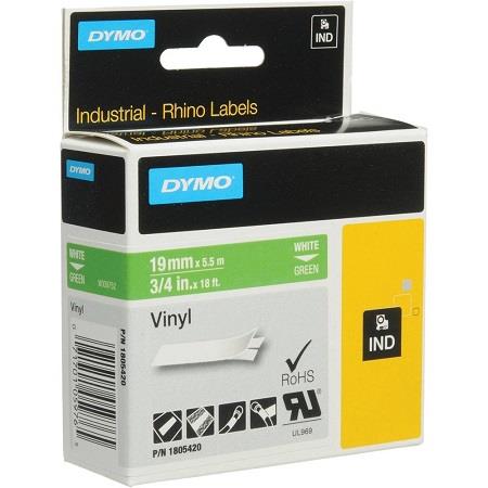 Dymo 1805420 Original Label Tape (19mmx5.5m) White On Green