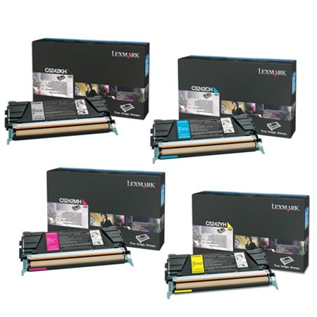 Lexmark C5242KH/YH Full Set Original Toners (4 Pack)