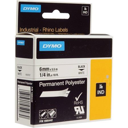 Dymo 1805442 Original Label Tape (6mm x 5.5m) Black On White