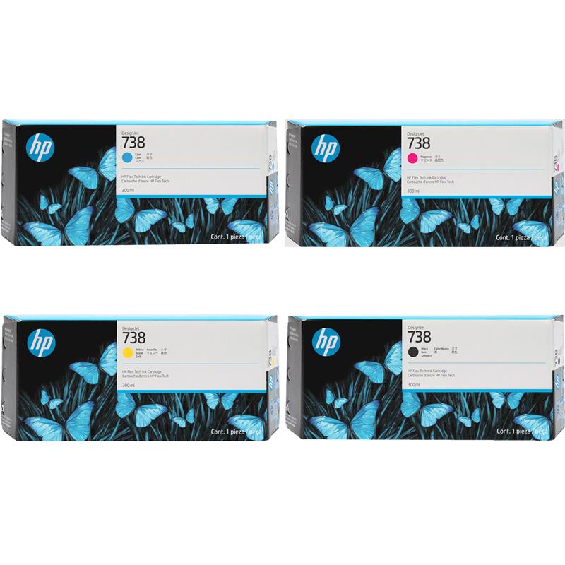 HP 738 Full Set Original High Capacity Ink Cartridges (4 Pack)