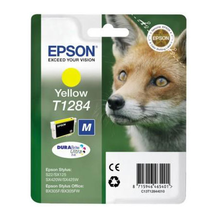 Epson T1284 (T128440) Yellow Standard Capacity Original Ink Cartridge (Fox)