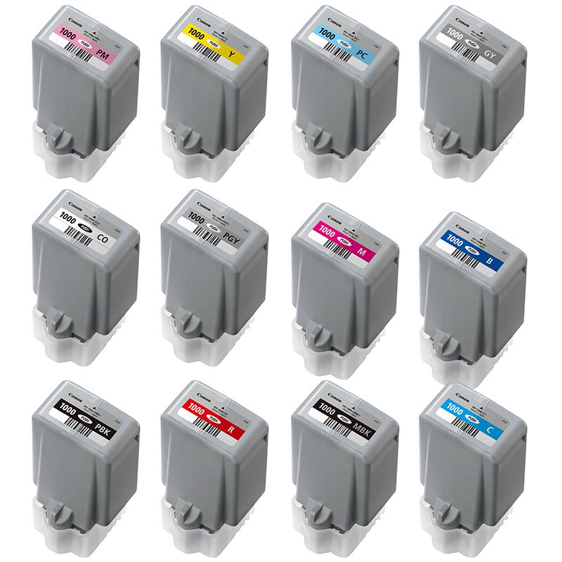 Canon imagePROGRAF PRO-1000 Printer Ink Cartridges (12 Pack) -0545C001 Multipack Original