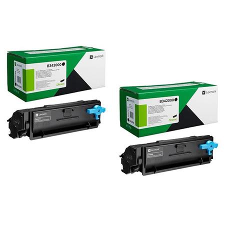 Lexmark B3442dw Printer Toner Cartridges (2 Pack) -B342000 Multipack Original