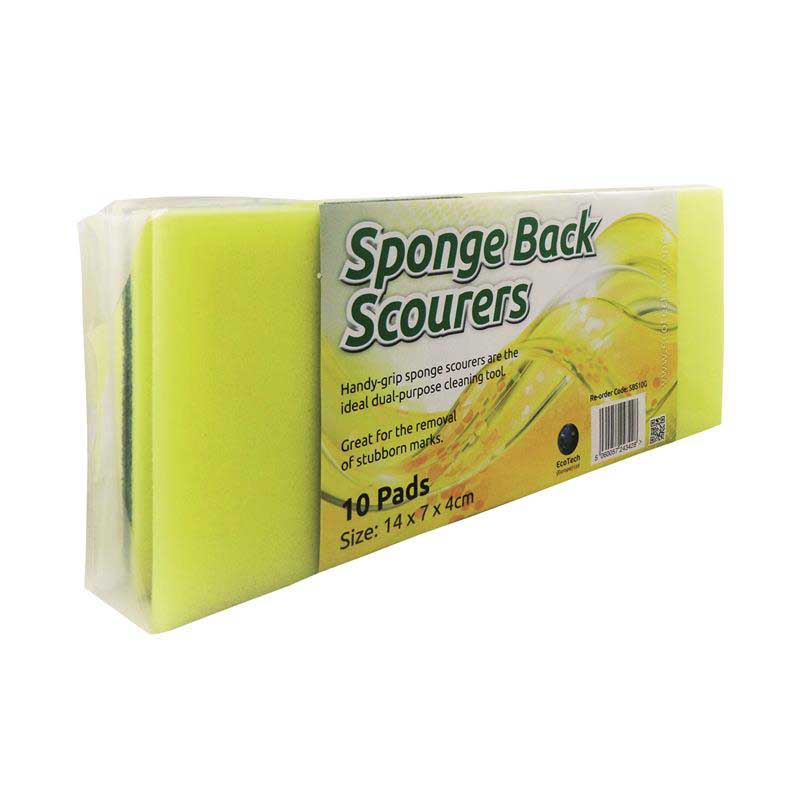 Sponge Back Scourer 140x70x40mm Pack Of 10