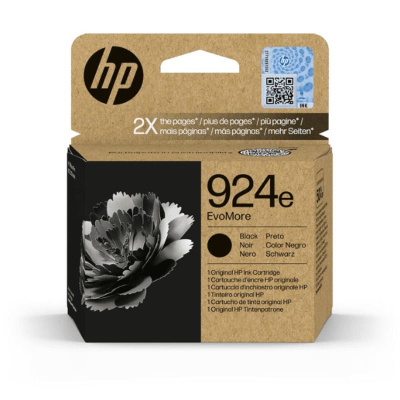 HP 924e EvoMore Black Original High Capacity Ink Cartridge (4K0V0NE)